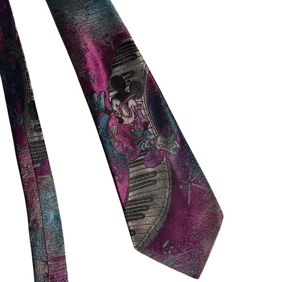 Vintage Disney Balancine Mickey Mouse Tie playing guitar riding keyboard - Picture 1 of 5